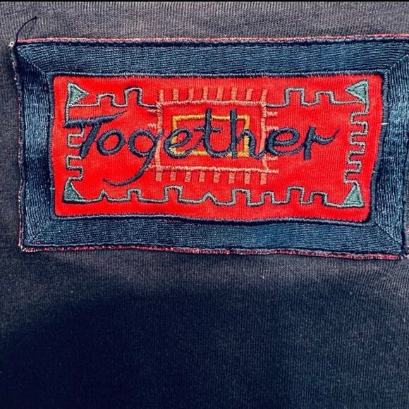 Vintage 80s Together Lightweight Jacket Cotton Slate Blue MultiColor large - Picture 4 of 6